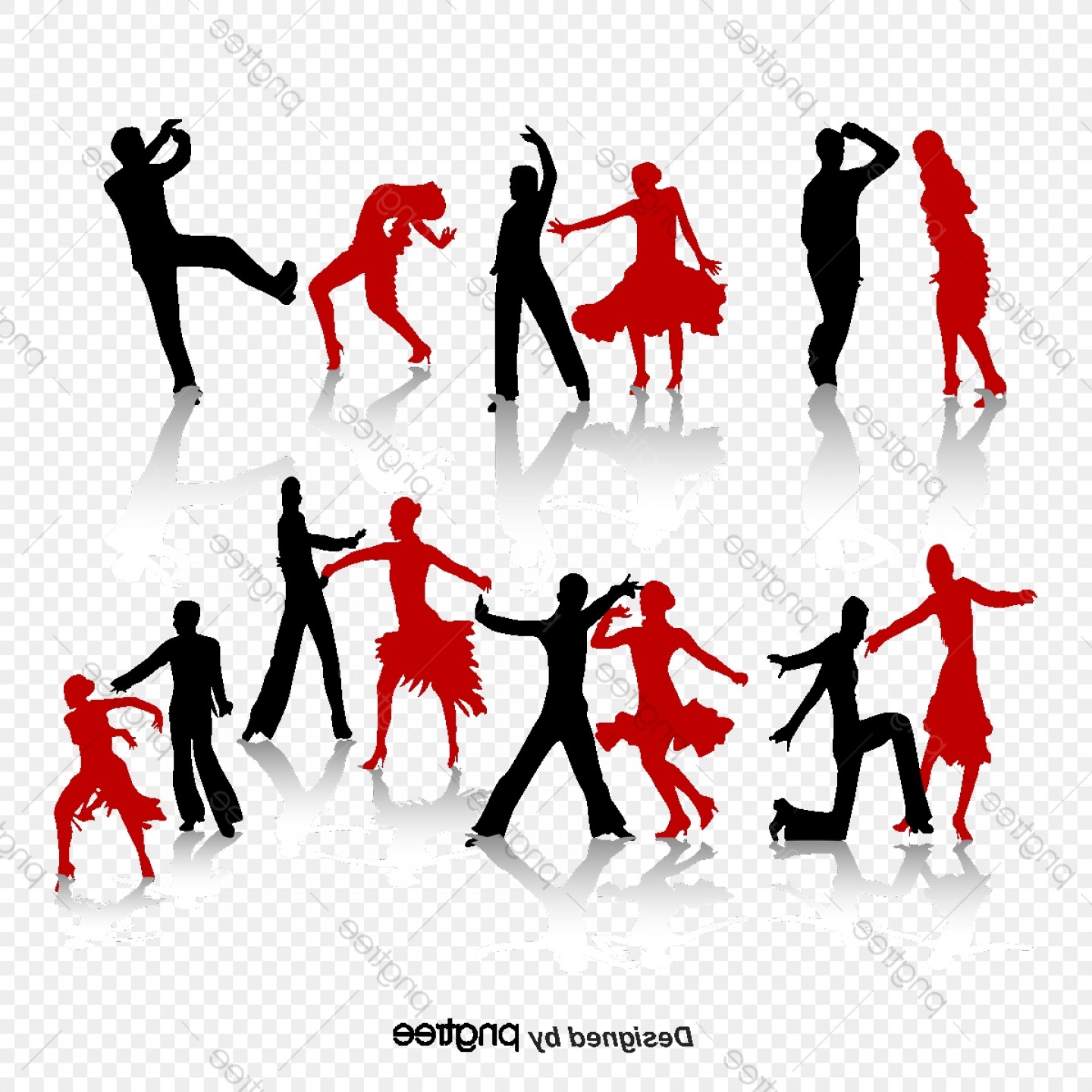 1440x1440 Ballroom Dance Action Figures Silhouette Vector Material