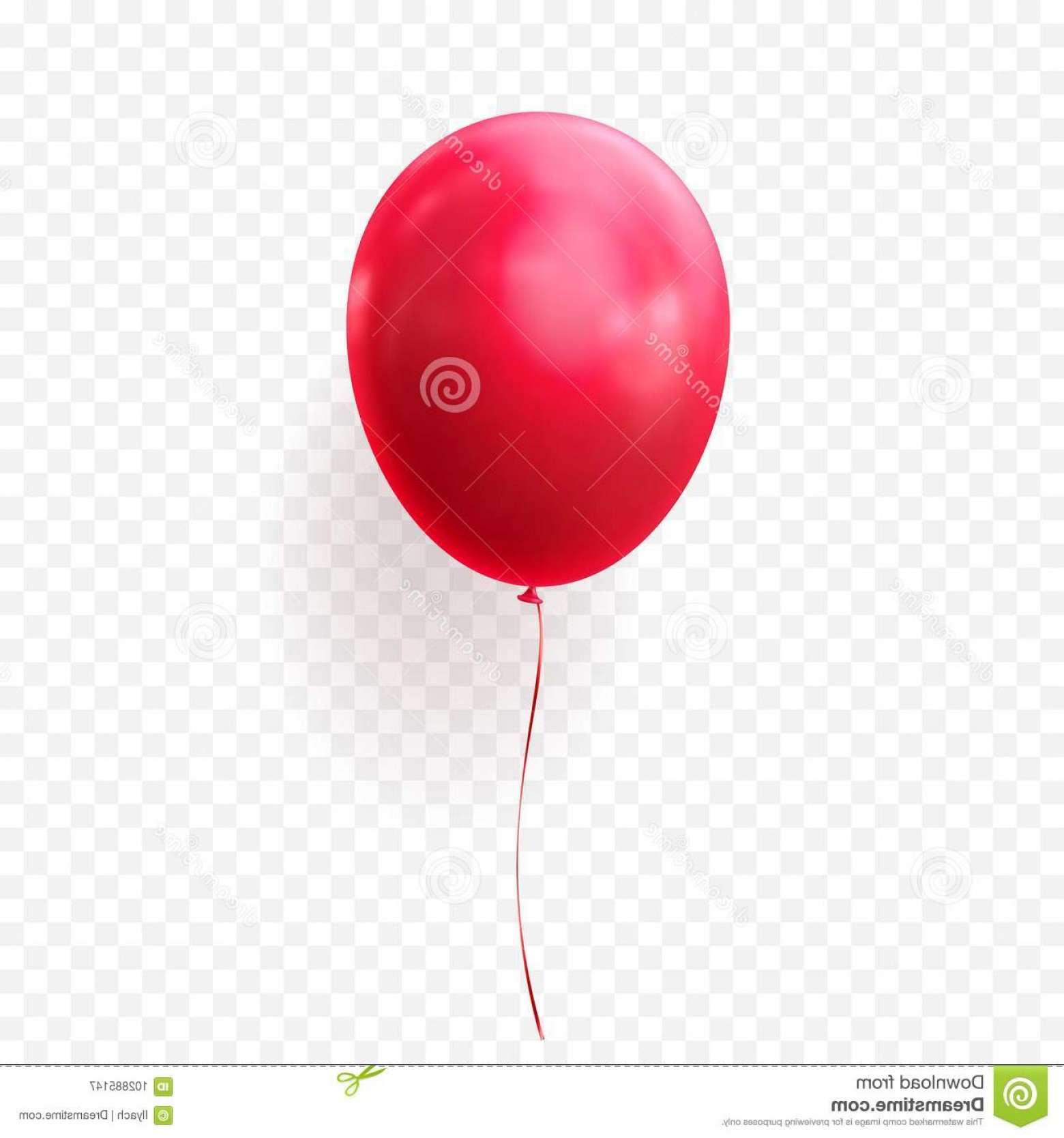 1560x1668 Red Balloon Vector Illustration Transparent Background Glossy