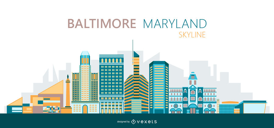 900x421 Baltimore Skyline Illustration