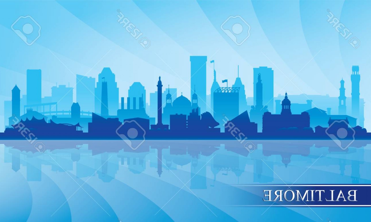 1560x936 Photostock Vector Baltimore City Skyline Silhouette Background