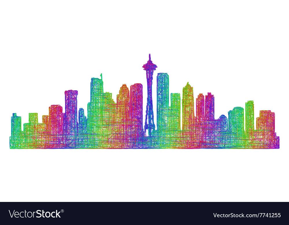1000x780 Seattle Skyline Silhouette