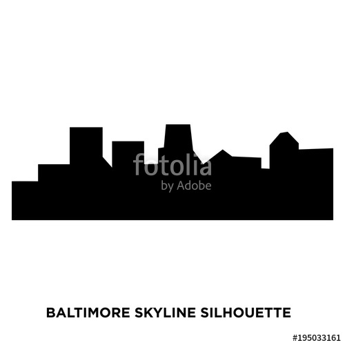 500x500 Baltimore Skyline Silhouette On White Background Stock Image