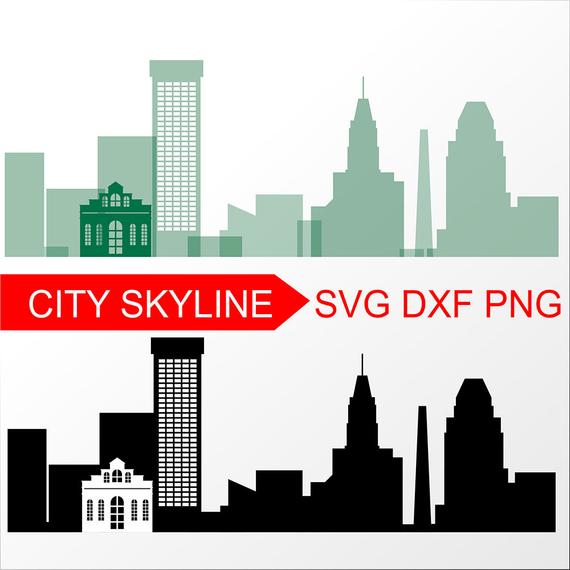 570x570 Baltimore Vector Skyline Baltimore Silhouette Dxf Etsy
