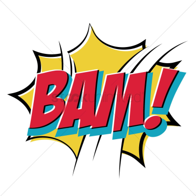 400x400 Bam Text With Comic Effect Vector Image Png