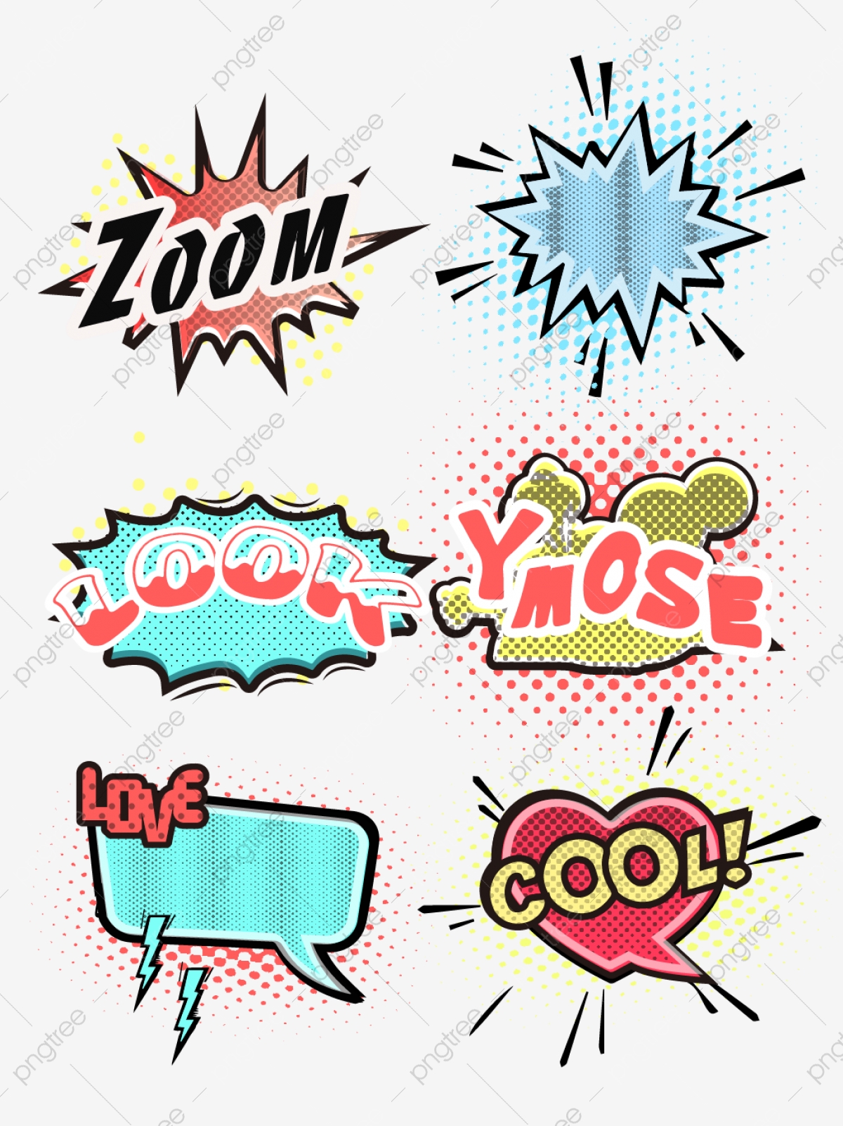 1200x1602 Cartoon Style Explosion Effect Of Vector Material, Cartoon