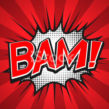 440x440 Comic Speech Bubble, Bam, Vector Illustration Stock Vector