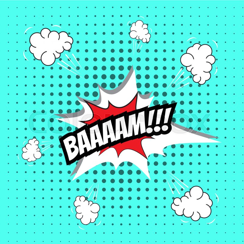 800x800 Pop Art Comic Speech Bubble, Bam, Stock Vector Colourbox