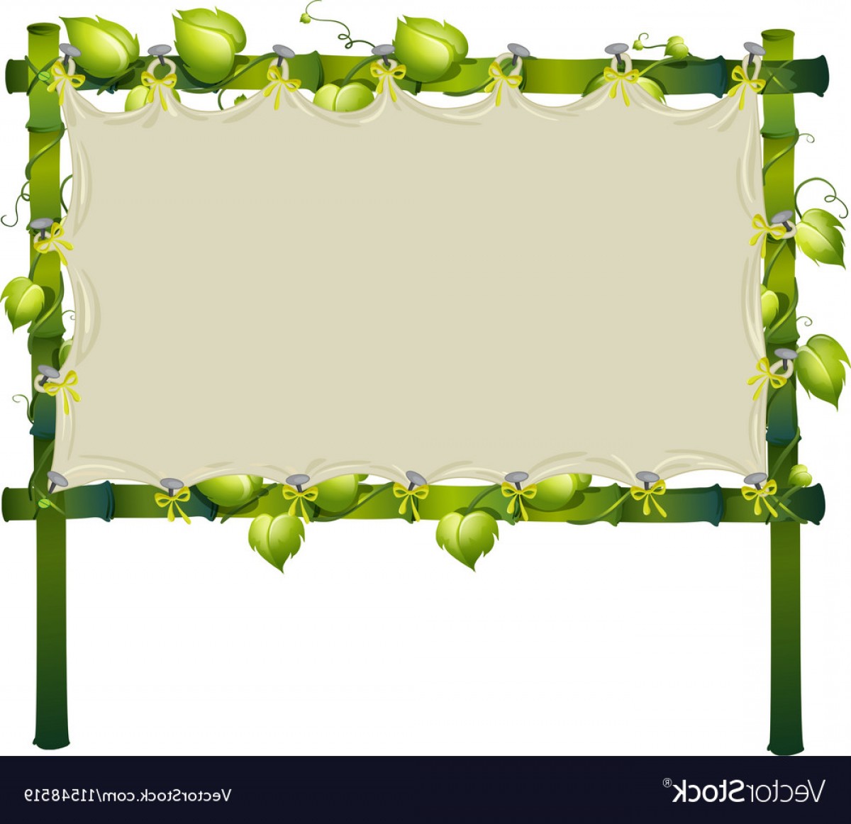 1200x1162 Bamboo Sign With Vine Around Frame Vector Hoodamathrun