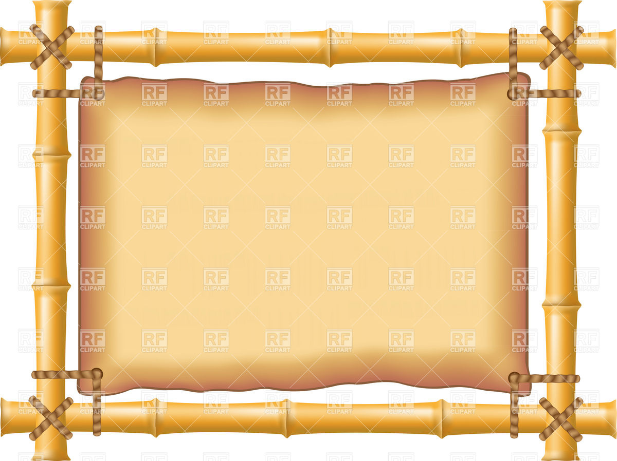 1200x898 Bamboo Poster Frame With Stretched Old Parchment Vector Image