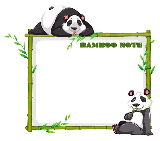 555x490 Border Design With Bamboo And Panda
