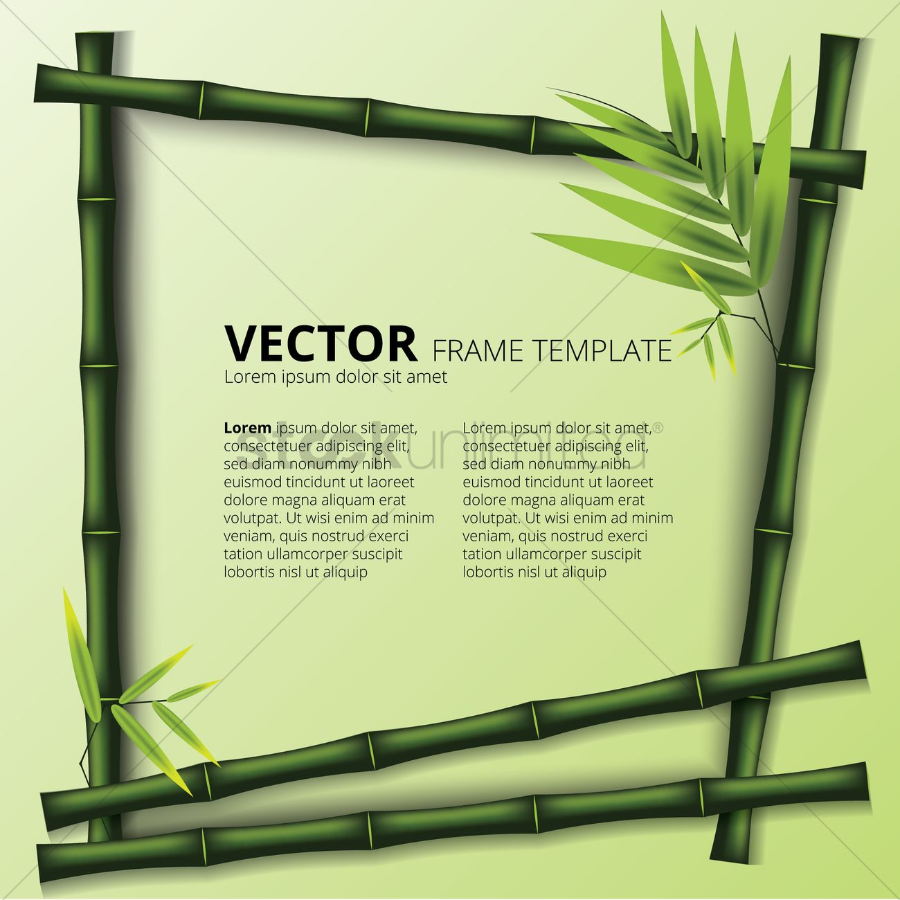 Bamboo Frame Vector Image 1300x1300 Bamboo Frame Vector Image