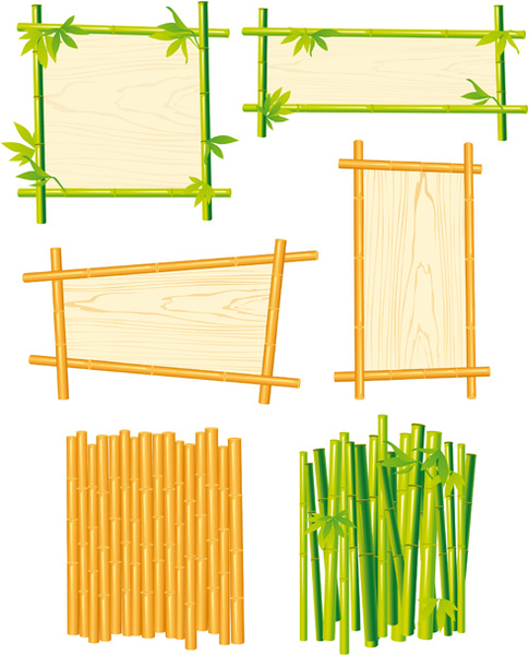 Set Of Different Of Bamboo Frame Design Vector Free Vector 485x600 Set Of Different Of Bamboo Frame Design Vector Free Vector