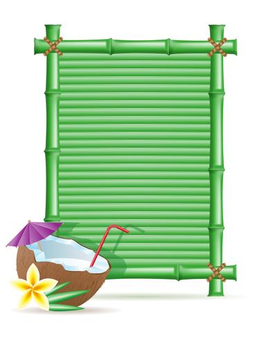 Bamboo Frame And Coconut Vector Illustration 381x490 Bamboo Frame And Coconut Vector Illustration