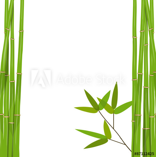 497x500 Colorful Stems And Bamboo Leaves Vector Illustration