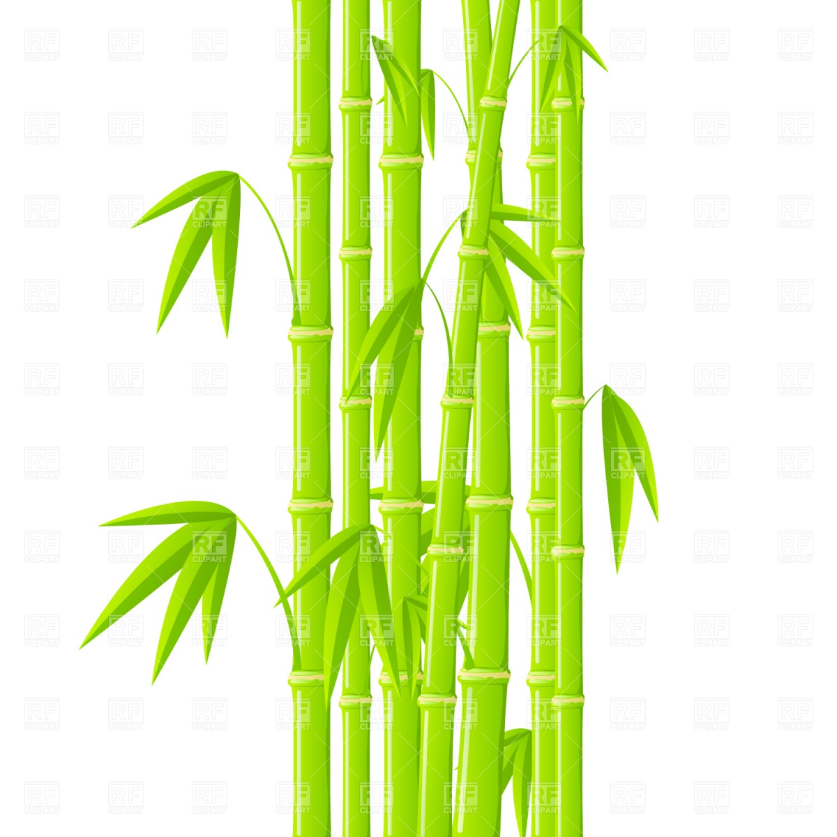 1200x1200 Green Bamboo Stems With Leaves Vector Image Of Backgrounds