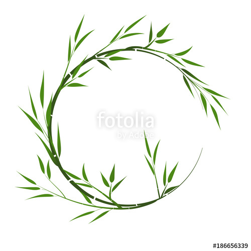 500x500 Round Frame With Bamboo Vector Frame With Bamboo Leaves Stock