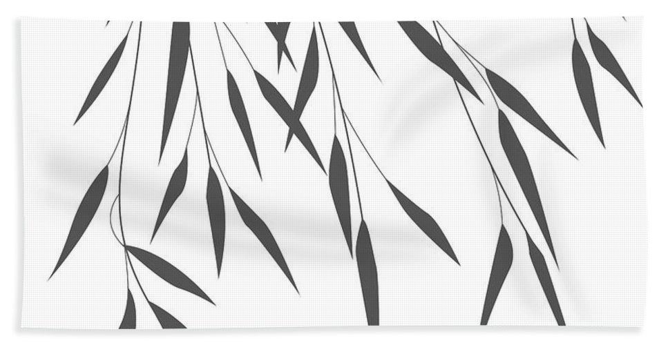 967x500 Vector Bamboo Leaves Beach Towel For Sale