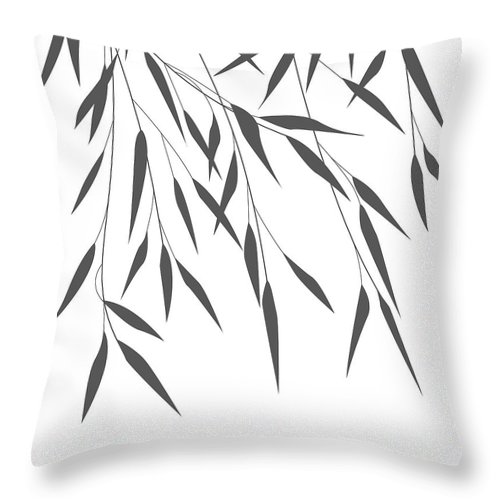 500x500 Vector Bamboo Leaves Throw Pillow For Sale