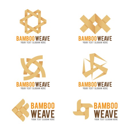 Bamboo Weave Logo Vector Illustration Set Design Royalty Free 450x450 Bamboo Weave Logo Vector Illustration Set Design Royalty Free