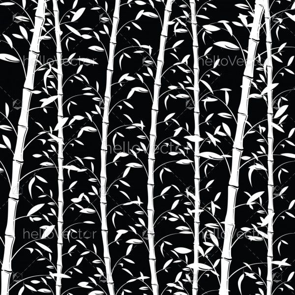 600x600 Bamboo Pattern Background Seamless Black And White Decorative
