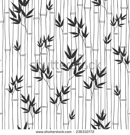 450x470 Seamless Bamboo Pattern Black And White Vector Illustration