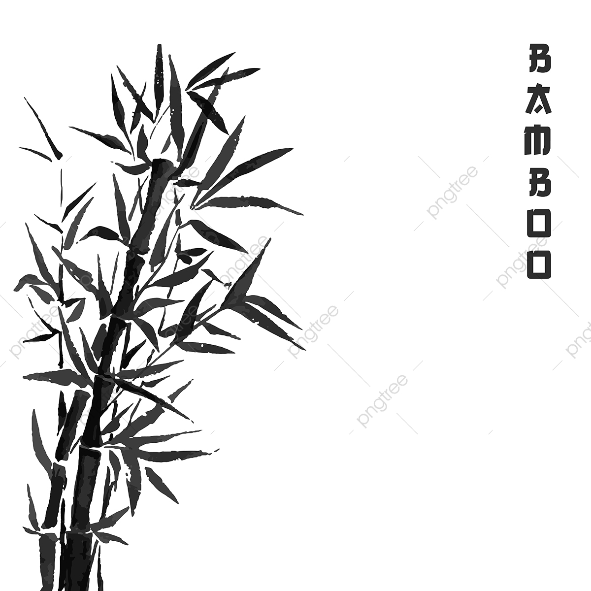1200x1200 Bamboo Tree Japanese Plant Or Tree Traditional Sumi Painting