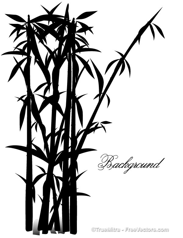 600x778 Download Free Bamboo Tree Silhouettes Background Vector Illustration