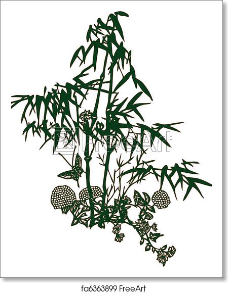 450x580 Free Art Print Of Bamboo, Vector Illustration Freeart