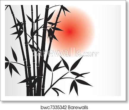 435x370 Bamboo Background And Sun, Vector, Art Print Barewalls Posters