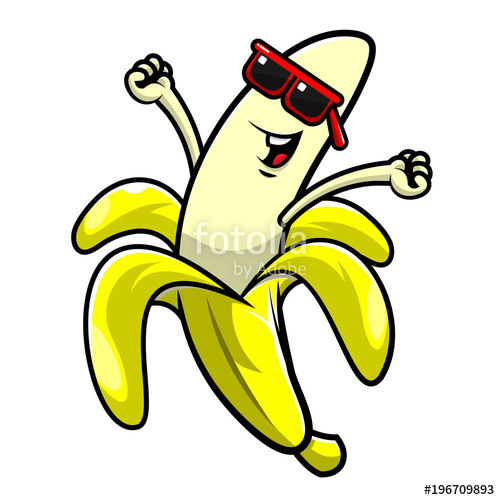 Banana Cartoon Character Using Sunglasses Wake Up 500x500 Banana Cartoon Character Using Sunglasses Wake Up