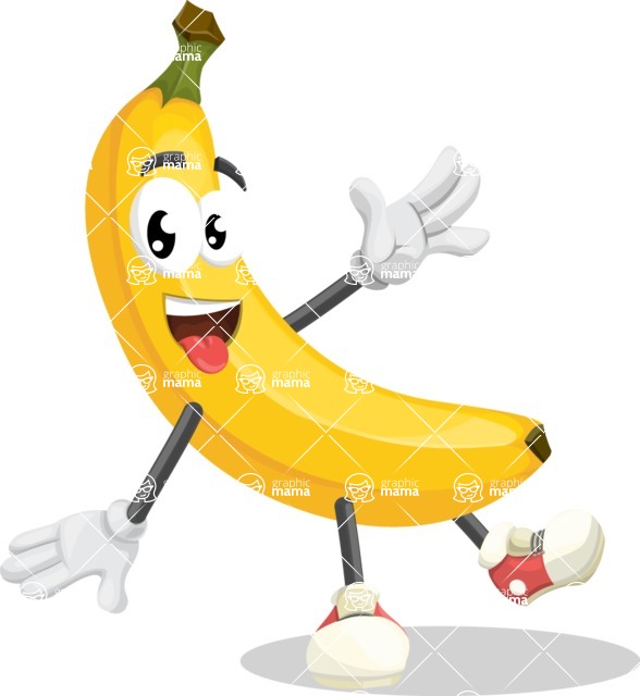 Cute Banana Cartoon Vector Character Aka Banana Peelstrong 588x640 Cute Banana Cartoon Vector Character Aka Banana Peelstrong