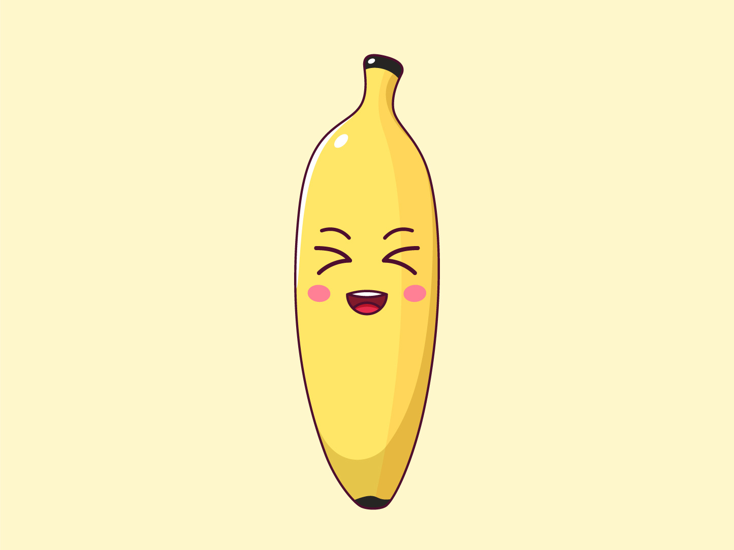 1445x1084 Cute Kawaii Banana, Cartoon Fruit