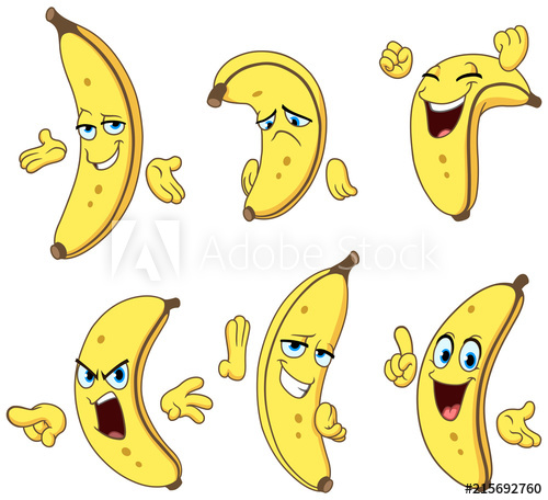 Banana Cartoon Set 500x456 Banana Cartoon Set
