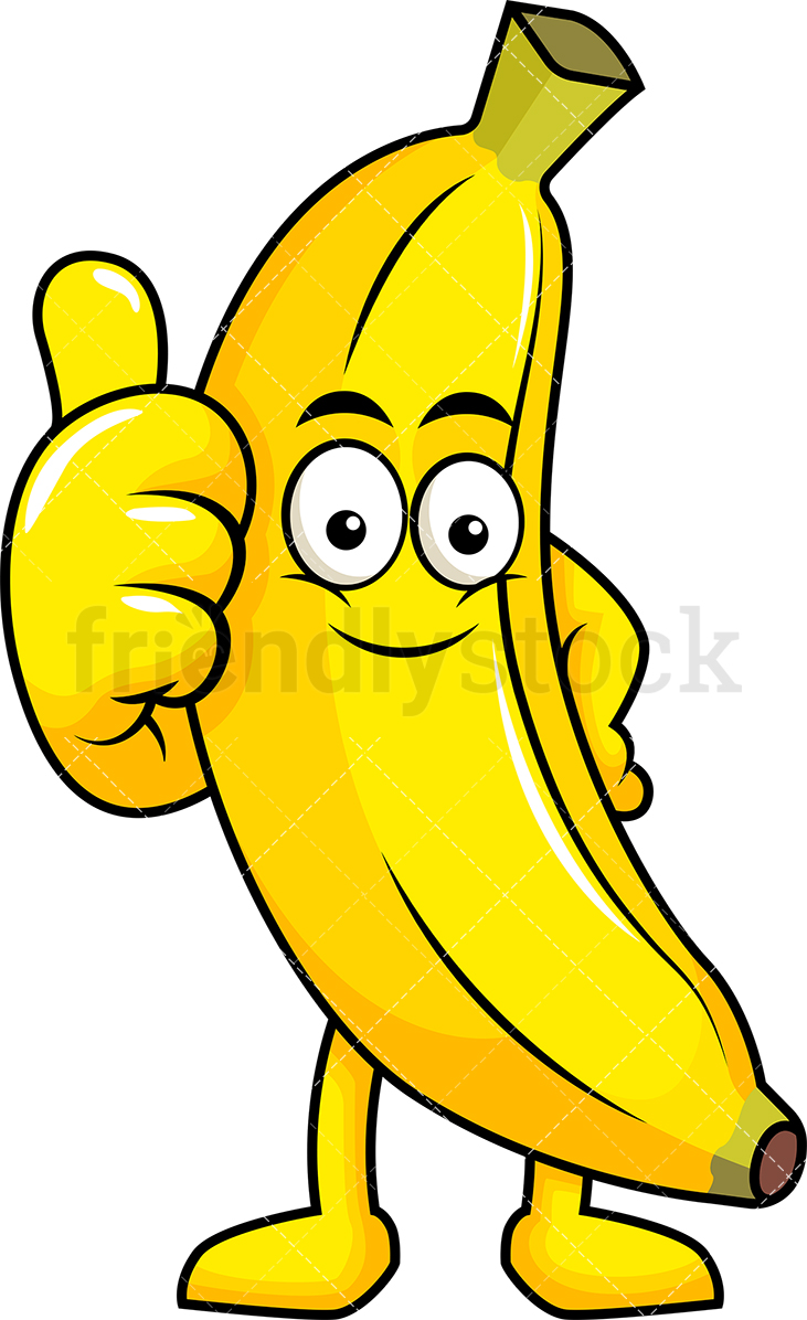 Banana Mascot Thumbs Up Cartoon Vector Clipart 731x1196 Banana Mascot Thumbs Up Cartoon Vector Clipart