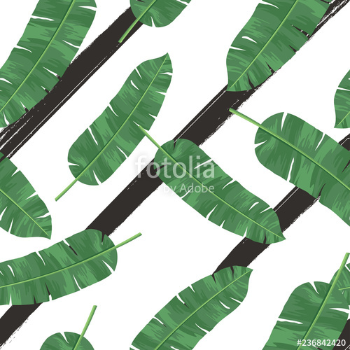 Seamless Tropical Pattern With Banana Leaves Banana Leaves 500x500 Seamless Tropical Pattern With Banana Leaves Banana Leaves