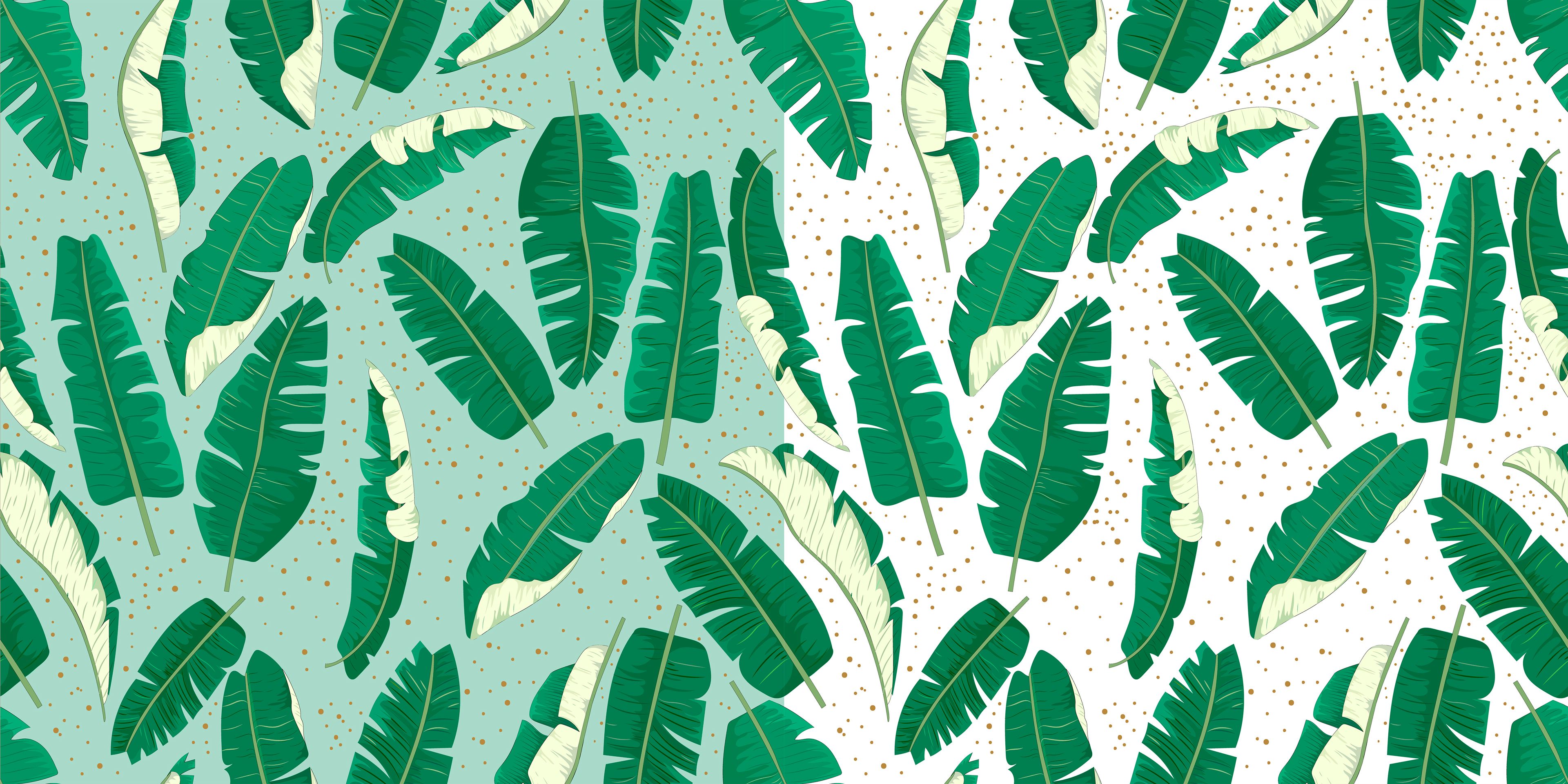 Tropical Banana Leaves Vector Seamless Pattern Set You Can Use 3840x1920 Tropical Banana Leaves Vector Seamless Pattern Set You Can Use