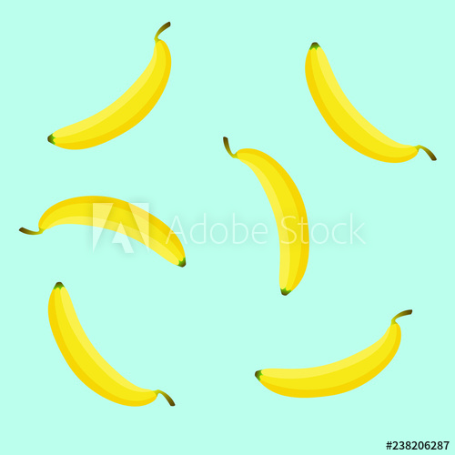 Banana Pattern On Blue Light Background Vector Background 500x500 Banana Pattern On Blue Light Background Vector Background