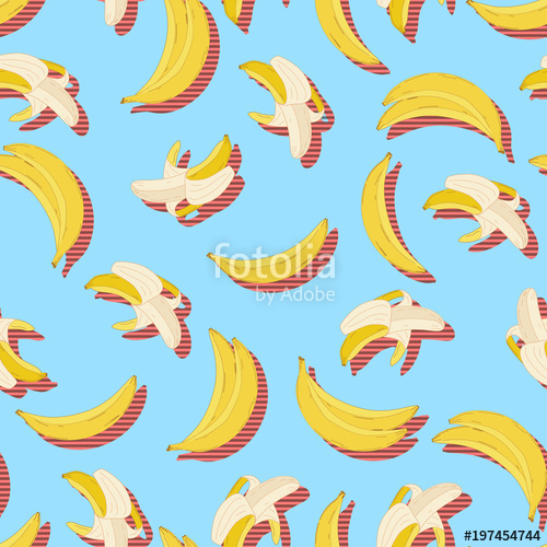 Vector Banana Pattern, Cute Seamless Pattern Tropical Yellow 500x500 Vector Banana Pattern, Cute Seamless Pattern Tropical Yellow
