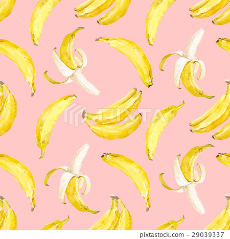 Watercolor Vector Banana Pattern 450x468 Watercolor Vector Banana Pattern