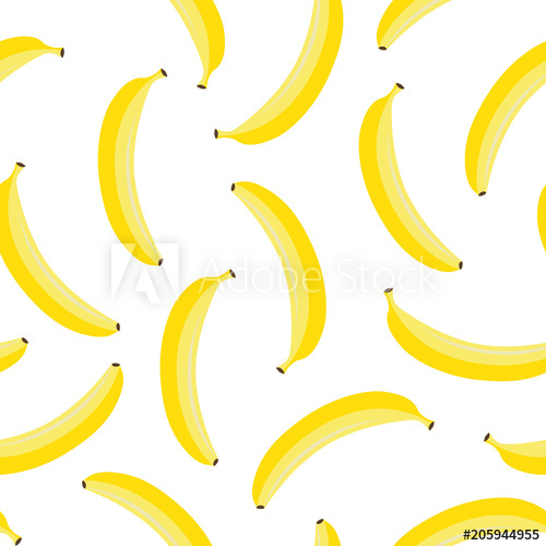Yellow Pastel Banana On White Background Seamless Pattern Vector 500x500 Yellow Pastel Banana On White Background Seamless Pattern Vector