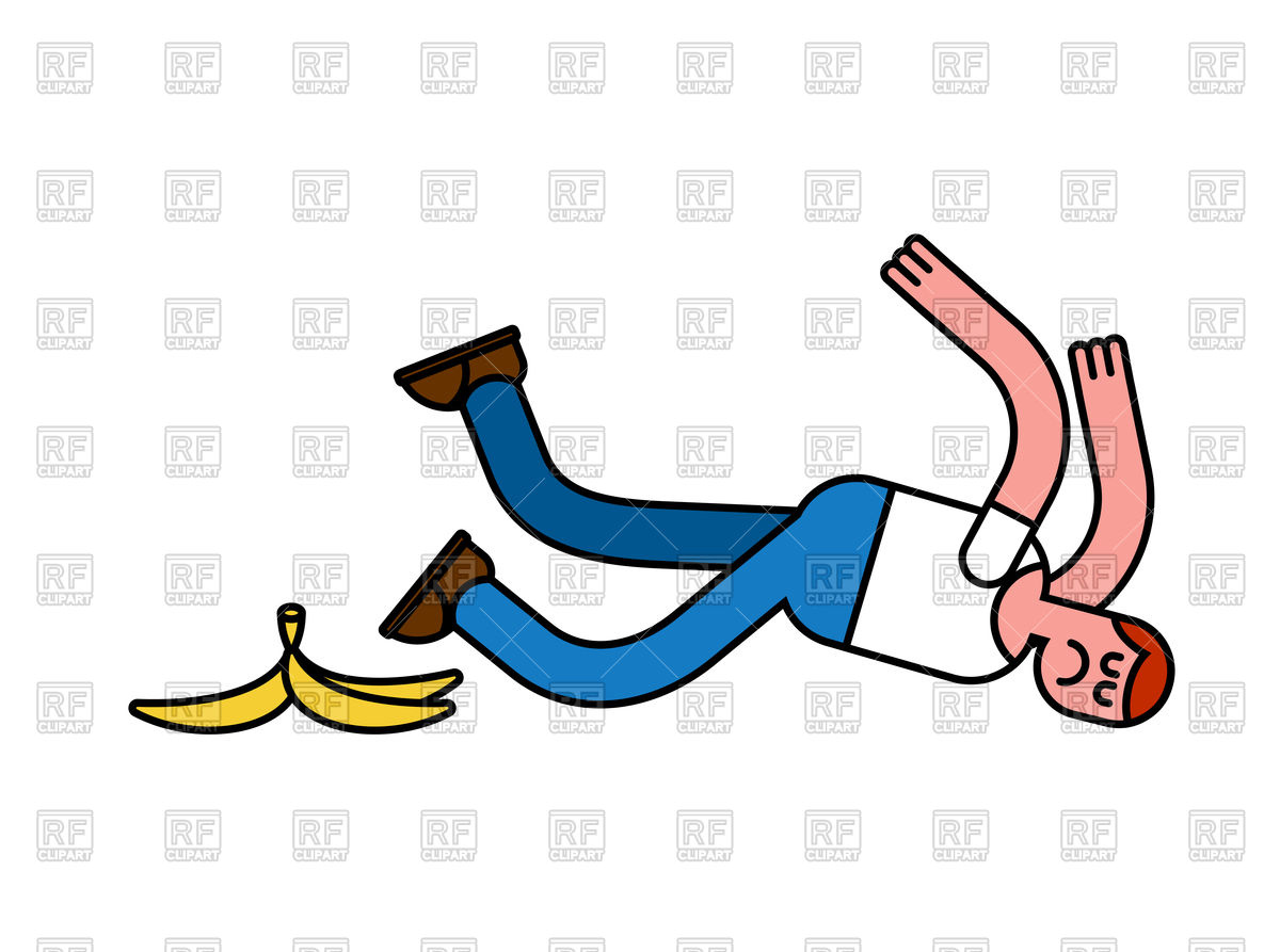 Fall On Banana Slip On Banana Peel Man Fell Vector Image 1200x893 Fall On Banana Slip On Banana Peel Man Fell Vector Image