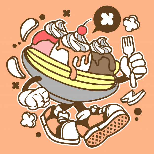 626x626 Banana Split Vector Premium Download