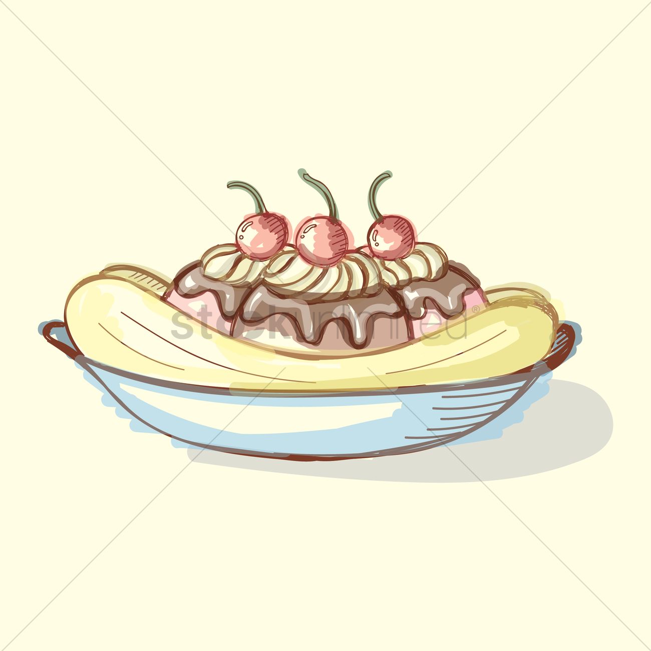 Banana Split Vector At Collection Of Banana Split Vector Free For Personal Use 0527