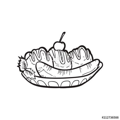 500x500 Banana Split Vector Illustration Stock Image And Royalty Free