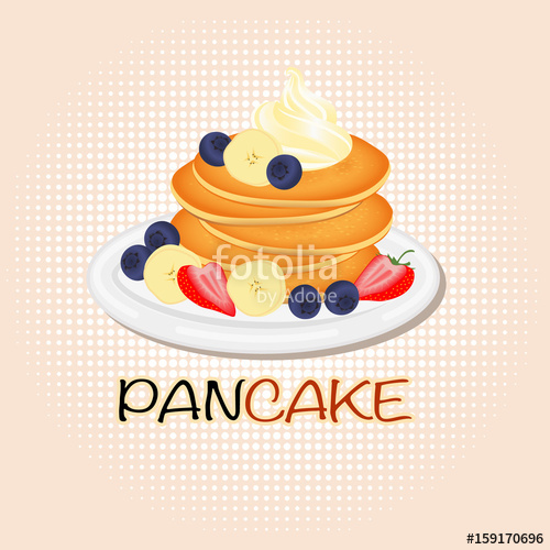 500x500 Pancake With Cream Strawberry Blueberry And Banana Split Sweet