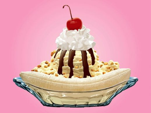 518x388 Banana Split Vector
