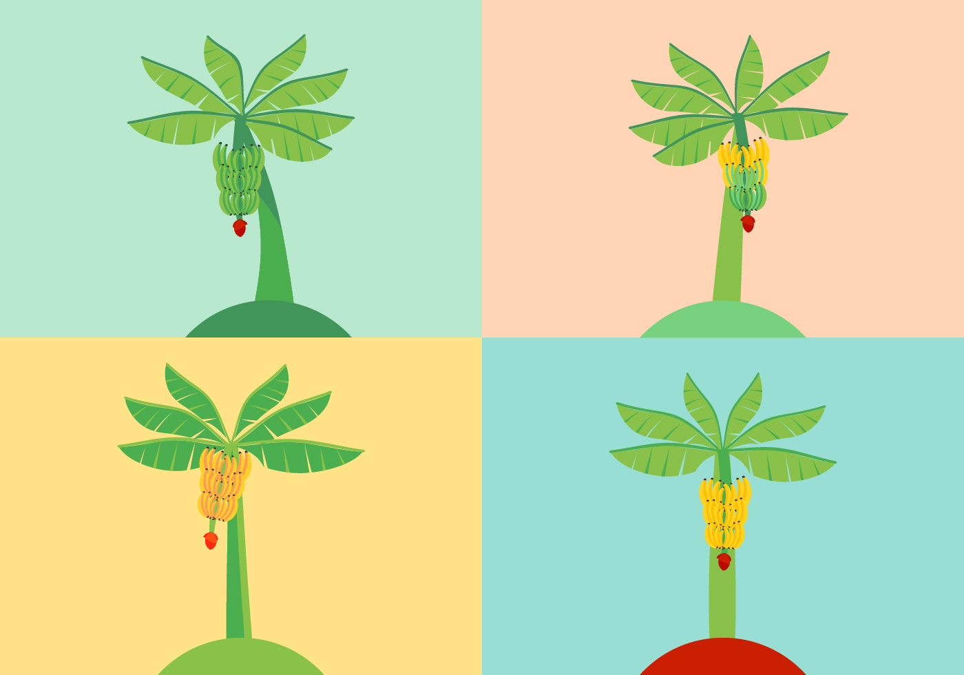 Banana Tree Free Vector Art 1400x980 Banana Tree Free Vector Art