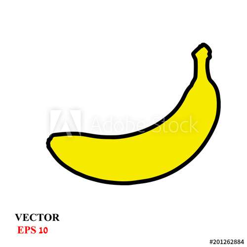 500x500 Simple Drawing Of A Banana Vector Illustration
