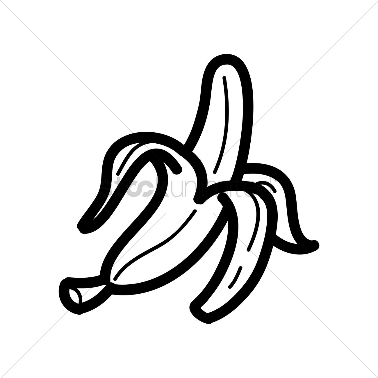 1300x1300 Peeled Banana Vector Image