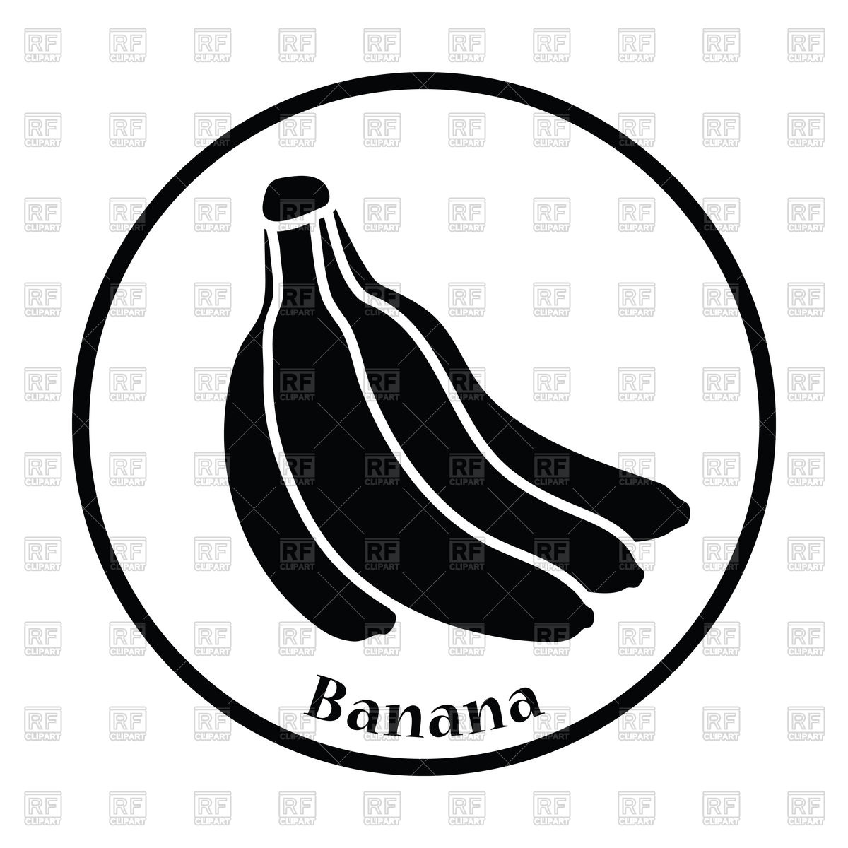 1200x1200 Thin Circle Design Icon Of Banana Vector Image Of Food